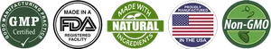 CogniZil GMP certified, FDA-registered facility, natural ingredients, made in USA, non-GMO